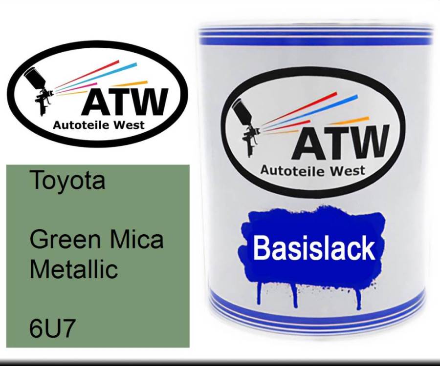 Toyota, Green Mica Metallic, 6U7: 1L Lackdose, von ATW Autoteile West.